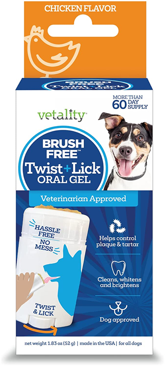 Vetality Brush Free Twist & Lick Dental Gel